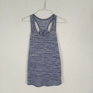 Danskin M Tank Top Heathered Blue Active Workout twist back detail